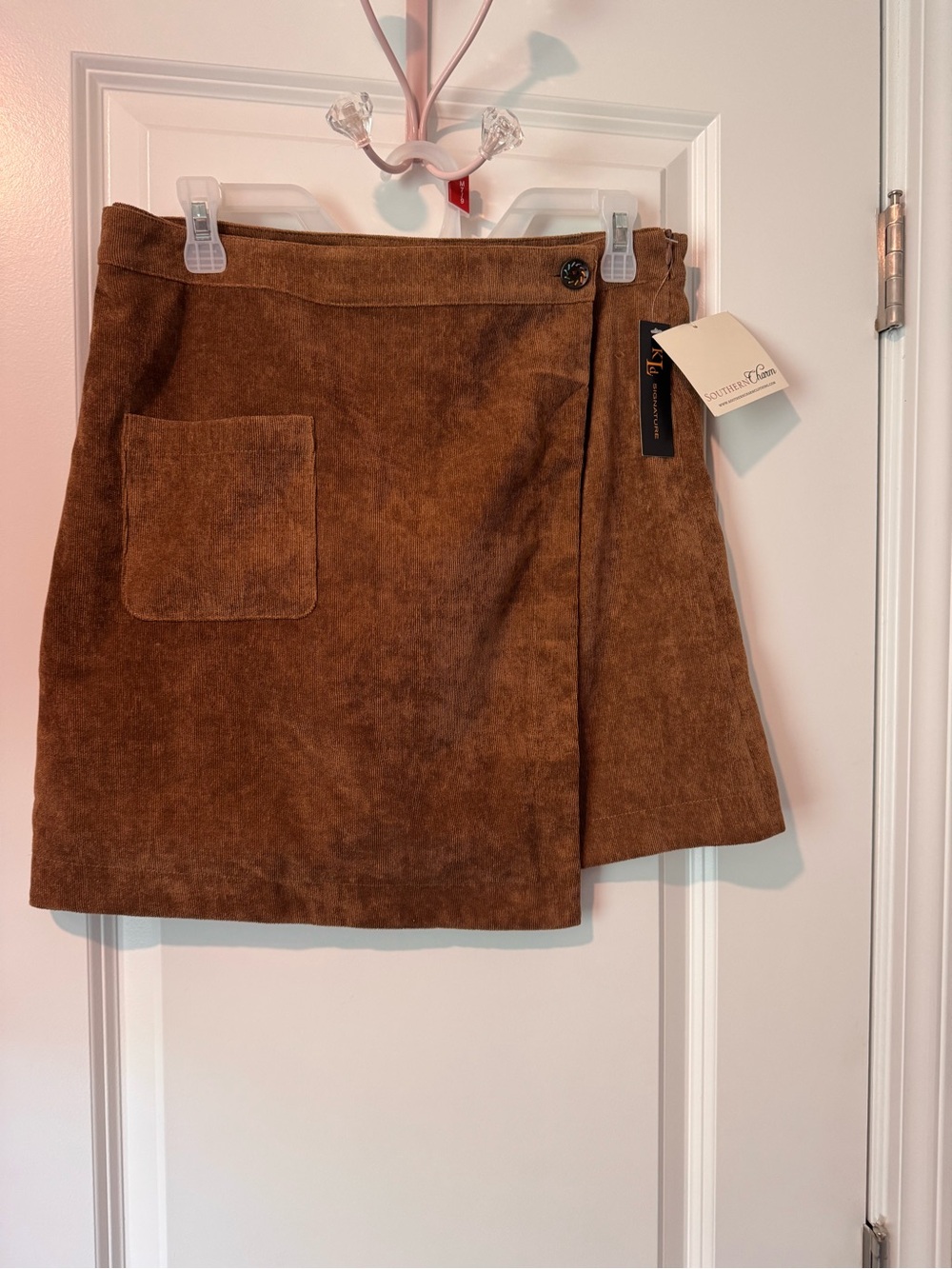 Brown Corduroy Wrap Skirt - Brand: Southern Charm